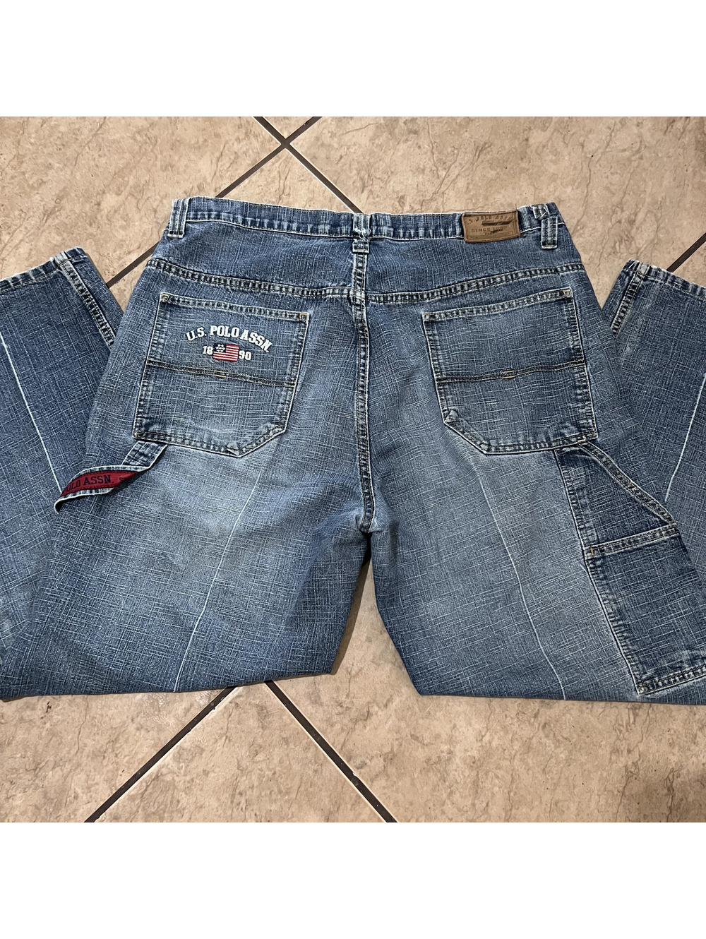 US Polo Assn. Baggy Y2k Carpenter Workwear Skater Grunge Denim Pants 36x30 tag38